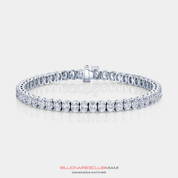 10ct Oval Cut Diamond Tennis Bracelet 7 Inch