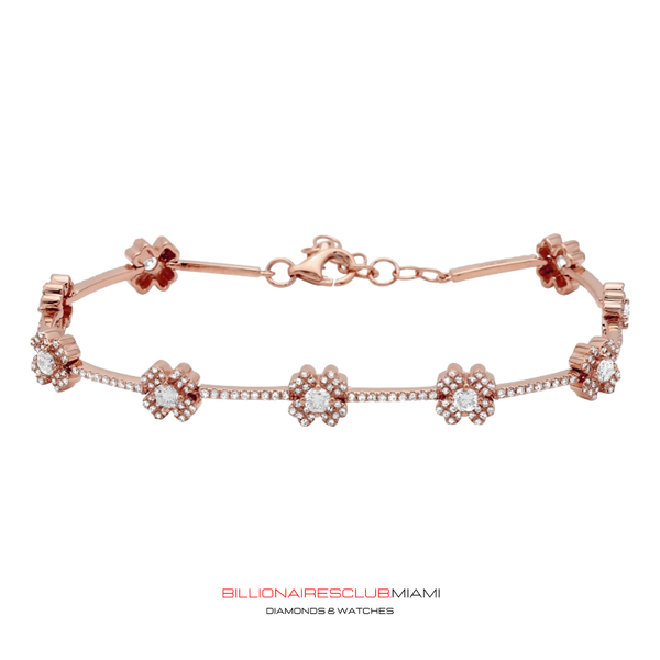 Flower Diamond Bracelet 14k Gold