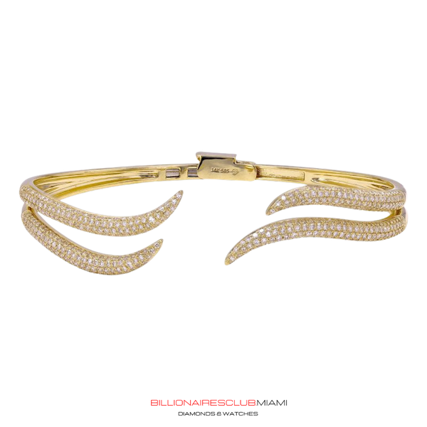 Claw Diamond Bangle 14K Gold