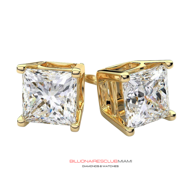 Solitaire 4 Prong Diamond Stud Earrings 14k